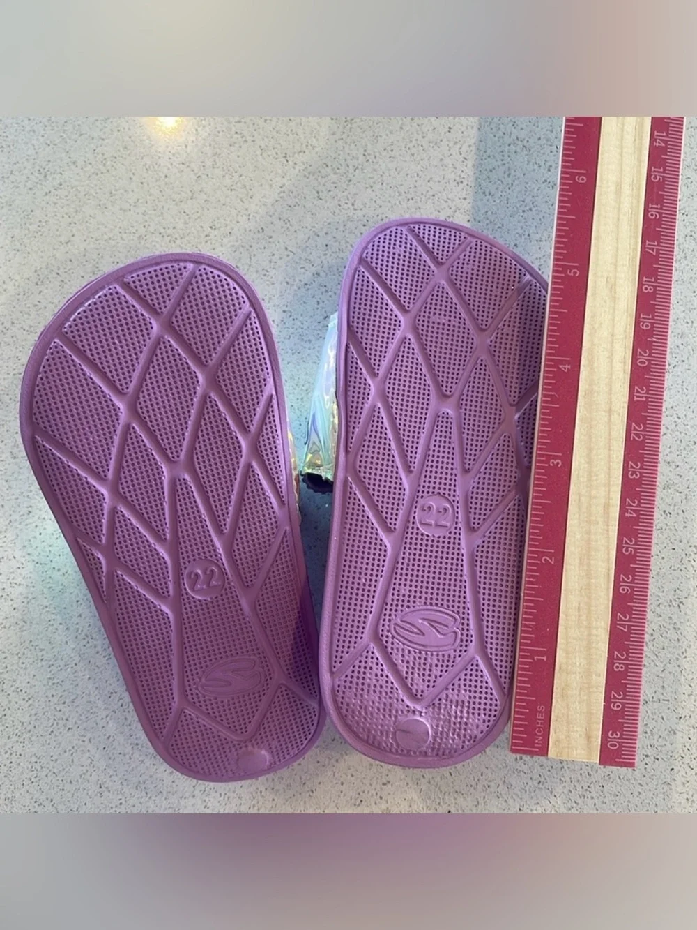 Girls' Purple Unicorn Slide Sandals